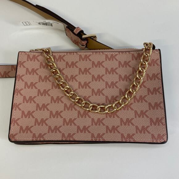 MICHAEL KORS NWT, PINK AND GOLD SAFFIANO LEATHER FANNY PACK - Picture 2 of 10